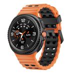 For Samsung Galaxy Watch 8 40 / 44mm Ocean Style Quick Release Buckle Two Color Silicone Watch Band(Orange Black)