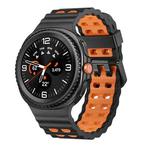 For Samsung Galaxy Watch 8 40 / 44mm Ocean Style Quick Release Buckle Two Color Silicone Watch Band(Black Orange)