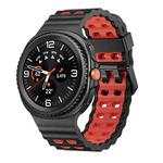 For Samsung Galaxy Watch 8 40 / 44mm Ocean Style Quick Release Buckle Two Color Silicone Watch Band(Black Red)