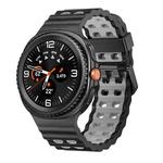 For Samsung Galaxy Watch 8 40 / 44mm Ocean Style Quick Release Buckle Two Color Silicone Watch Band(Black Gray)