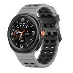 For Samsung Galaxy Watch 8 40 / 44mm Ocean Style Quick Release Buckle Two Color Silicone Watch Band(Gray Black)