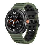 For Samsung Galaxy Watch 8 40 / 44mm Ocean Style Quick Release Buckle Two Color Silicone Watch Band(Army Green Black)