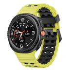 For Samsung Galaxy Watch 8 40 / 44mm Ocean Style Quick Release Buckle Two Color Silicone Watch Band(Lime Gray)