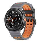 For Samsung Galaxy Watch 8 40 / 44mm Ocean Style Quick Release Buckle Two Color Silicone Watch Band(Space Grey Orange)