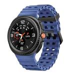 For Samsung Galaxy Watch 8 40 / 44mm Ocean Style Quick Release Buckle Solid Color Silicone Watch Band(Sapphire Blue)