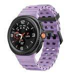 For Samsung Galaxy Watch 8 40 / 44mm Ocean Style Quick Release Buckle Solid Color Silicone Watch Band(Purple)