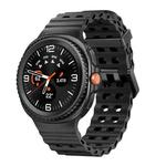 For Samsung Galaxy Watch 8 40 / 44mm Ocean Style Quick Release Buckle Solid Color Silicone Watch Band(Black)