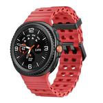 For Samsung Galaxy Watch 8 40 / 44mm Ocean Style Quick Release Buckle Solid Color Silicone Watch Band(Red)