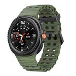 For Samsung Galaxy Watch 8 40 / 44mm Ocean Style Quick Release Buckle Solid Color Silicone Watch Band(Army Green)