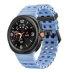 For Samsung Galaxy Watch 8 40 / 44mm Ocean Style Quick Release Buckle Solid Color Silicone Watch Band(Light Blue)