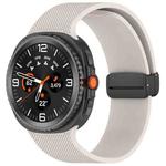 For Samsung Galaxy Watch8 / Watch8 Classic Small Plaid Texture Magnetic Buckle Silicone Watch Band(Starlight)