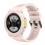 For Huami Amazfit T-Rex 2 Silicone Watch Cover Integrated Sport Silicone Watch Band(Sand Pink)