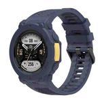 For Huami Amazfit T-Rex 2 Silicone Watch Cover Integrated Sport Silicone Watch Band(Deep Blue)