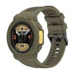 For Huami Amazfit T-Rex 2 Silicone Watch Cover Integrated Sport Silicone Watch Band(Forest Green)