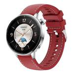 18mm Stitched Silicone Watch Band(Wine Red)