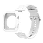 For Huawei Watch Fit 4 Silicone Watch Cover Integrated Wave Texture Silicone Watch Band(White)