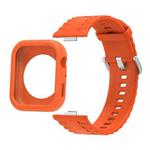 For Huawei Watch Fit 4 Silicone Watch Cover Integrated Wave Texture Silicone Watch Band(Orange)