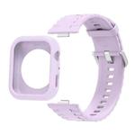For Huawei Watch Fit 4 Silicone Watch Cover Integrated Wave Texture Silicone Watch Band(Purple)