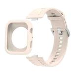 For Huawei Watch Fit 4 Silicone Watch Cover Integrated Wave Texture Silicone Watch Band(Ivory White)