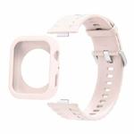 For Huawei Watch Fit 4 Silicone Watch Cover Integrated Wave Texture Silicone Watch Band(Light Pink)