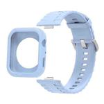 For Huawei Watch Fit 4 Silicone Watch Cover Integrated Wave Texture Silicone Watch Band(Light Blue)