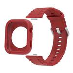 For Huawei Watch Fit 4 Silicone Watch Cover Integrated Wave Texture Silicone Watch Band(Red)