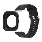 For Huawei Watch Fit 4 Pro Silicone Watch Cover Integrated Wave Texture Silicone Watch Band(Black)
