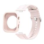 For Huawei Watch Fit 4 Pro Silicone Watch Cover Integrated Wave Texture Silicone Watch Band(Light Pink)