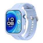 For Huawei Watch Fit 4 Pro Silicone Watch Cover Integrated Wave Texture Silicone Watch Band(Light Blue)