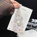 White Large Bead Pendant Crystal Phone Chain