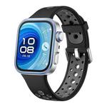 For Huawei Watch Fit4 Pro / Fit4 / Fit3 Round Holes Two Color Silicone Watch Band(Black Gray)