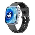For Huawei Watch Fit4 Pro / Fit4 / Fit3 Round Holes Two Color Silicone Watch Band(Graphite Gray)