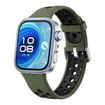 For Huawei Watch Fit4 Pro / Fit4 / Fit3 Round Holes Two Color Silicone Watch Band(Spruce Green)