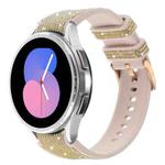 For Samsung Galaxy Watch 7 40 / 44mm Glitter Silicone Hybrid Leather Watch Band(Gold)