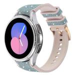 For Samsung Galaxy Watch 7 40 / 44mm Glitter Silicone Hybrid Leather Watch Band(Blue)