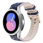 For Samsung Galaxy Watch 7 40 / 44mm Glitter Silicone Hybrid Leather Watch Band(Black Blue)