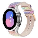 For Samsung Galaxy Watch 7 40 / 44mm Glitter Silicone Hybrid Leather Watch Band(Rainbow)