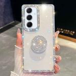 For Samsung Galaxy A56 5G Diamond Glitter Diamond Round Holder Phone Case(Transparent)