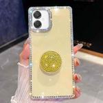 For Samsung Galaxy A07 5G Diamond Glitter Diamond Round Holder Phone Case(Light Yellow)