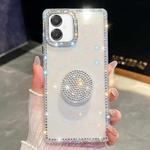 For Samsung Galaxy A07 5G Diamond Glitter Diamond Round Holder Phone Case(Transparent)