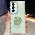 For Samsung Galaxy A17 5G Diamond Glitter Diamond Round Holder Phone Case(Light Green)