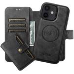 For iPhone 12 Suteni Q05S1 3-in-1 Detachable Wallet MagSafe Leather Phone Case(Black)