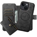 For iPhone 14 Suteni Q05S1 3-in-1 Detachable Wallet MagSafe Leather Phone Case(Black)