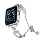 For Apple Watch 42mm / 41mm / 40mm / 38mm U-Shaped Diamond Bracelet Zinc Alloy Watch Band(Silver)