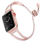 For Apple Watch 46mm / 49mm / 45mm / 44mm V-Shaped Diamond Zinc Alloy Watch Band(Pink)