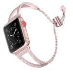 For Apple Watch 42mm / 41mm / 40mm / 38mm V-Shaped Diamond Zinc Alloy Watch Band(Rose Gold)