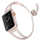 For Apple Watch 42mm / 41mm / 40mm / 38mm V-Shaped Diamond Zinc Alloy Watch Band(Champagne)