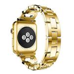 For Apple Watch 42mm / 41mm / 40mm / 38mm Square Diamond Zinc Alloy Watch Band(Gold)