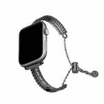 For Apple Watch 46mm / 49mm / 45mm / 44mm White Stone Love Bracelet Zinc Alloy Watch Band(Black)