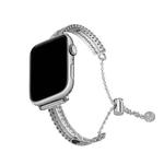 For Apple Watch 42mm / 41mm / 40mm / 38mm White Stone Love Bracelet Zinc Alloy Watch Band(Silver)